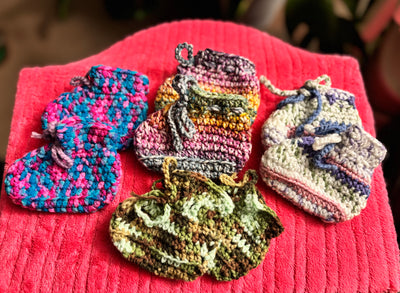 Handmade Crochet Baby Booties with Drawstring – Soft & Secure for Newborns