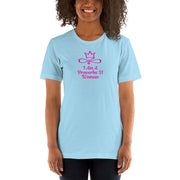 Front view of I am a proverbs 31 woman blue women's Christian shirt