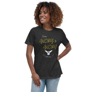 Glory to glory dark heather grey women's Christian t-shirt