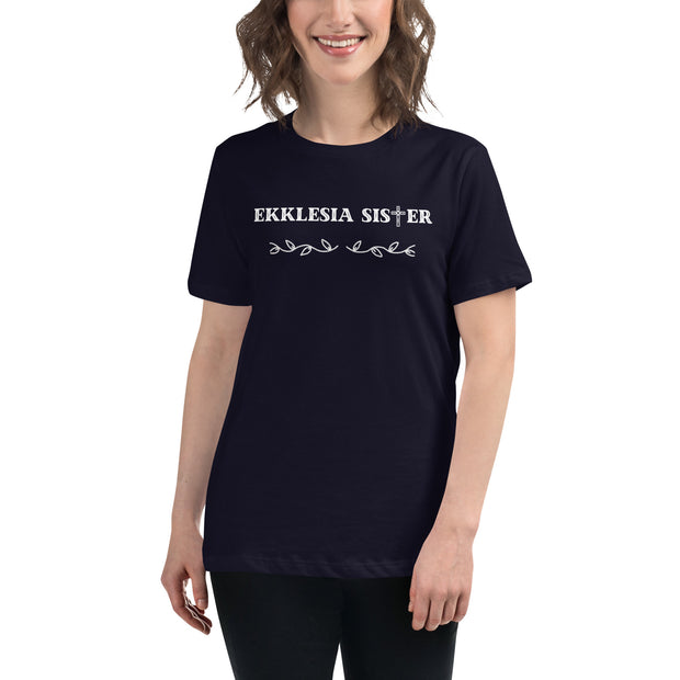 Ekklesia sister navy women's Christian t-shirt
